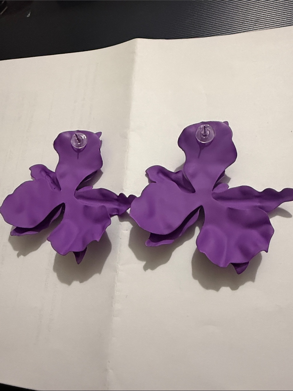 Purple Floral earrings - Picture 3 of 3